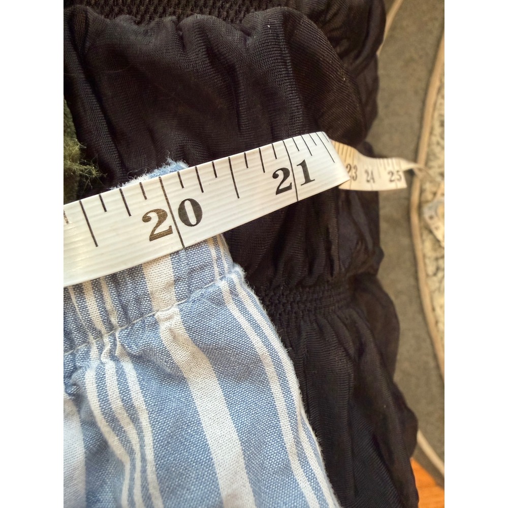 Old Navy Womens XL Blue White Striped Cotton Pajama Shorts Elastic Drawstring - Picture 7 of 8